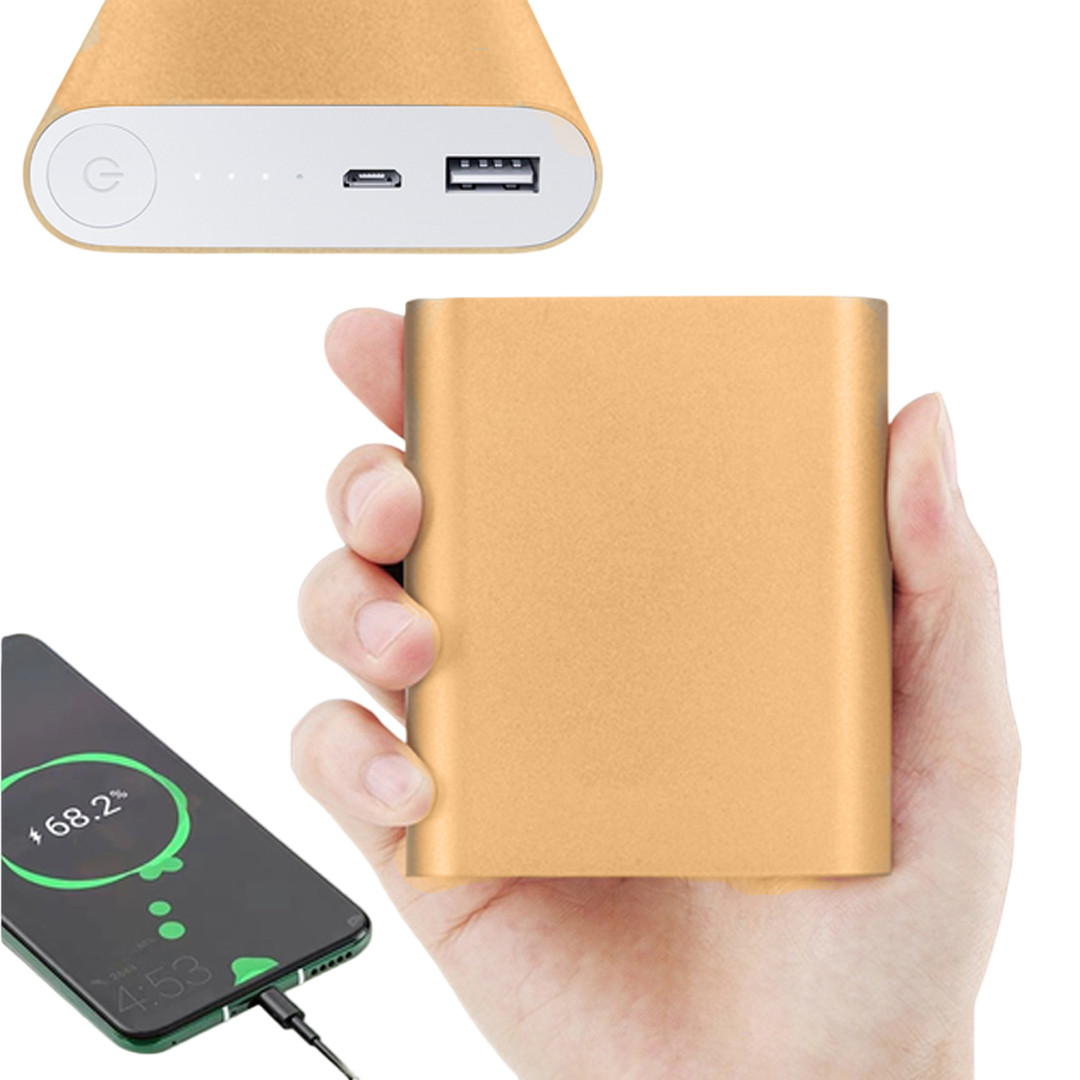 Портативний акумулятор Power Bank на 10400/4800mAh MLpro Золотистий Мобільна батарея з USB та micro USB