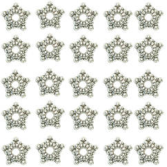 Набір 20 шт Зірочки 8 мм Обіймачі Шапочки для Намистин Сріблясті, Розетки, Ковпачки для Біжутерії