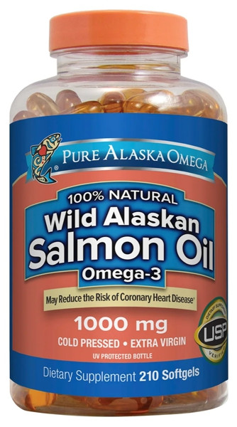 Salmon Oil Wild Alaskan Omega-3 (Лососевый жир Омега -3 Дикий Аляскинский) 210 капсул, фото 1