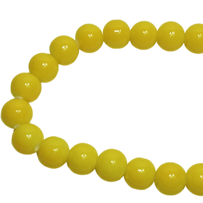 Намистини 8 мм Нитка 80 см Жовтий тон 105, Фурнітура для Прикрас, Біжутерії, Рукоділля, Браслетів, Намиста, фото 1