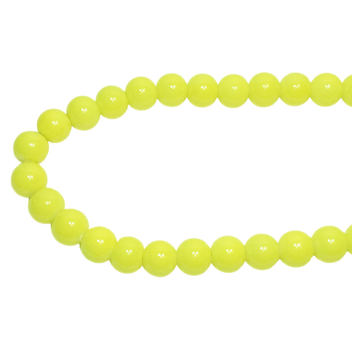 Намистини 4 мм Нитка 80 см Лимонний Жовтий тон 124, Фурнітура для Біжутерії, Намиста, фото 1