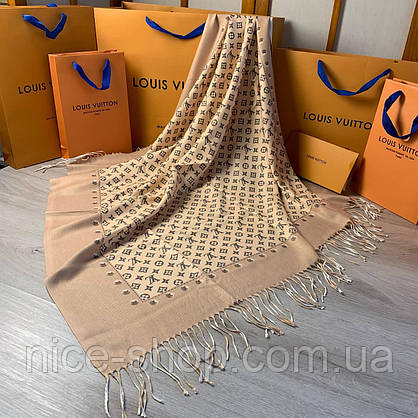 Хустка Louis Vuitton кашемір із бахромою, фото 5