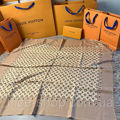 Хустка Louis Vuitton кашемір із бахромою, фото 6