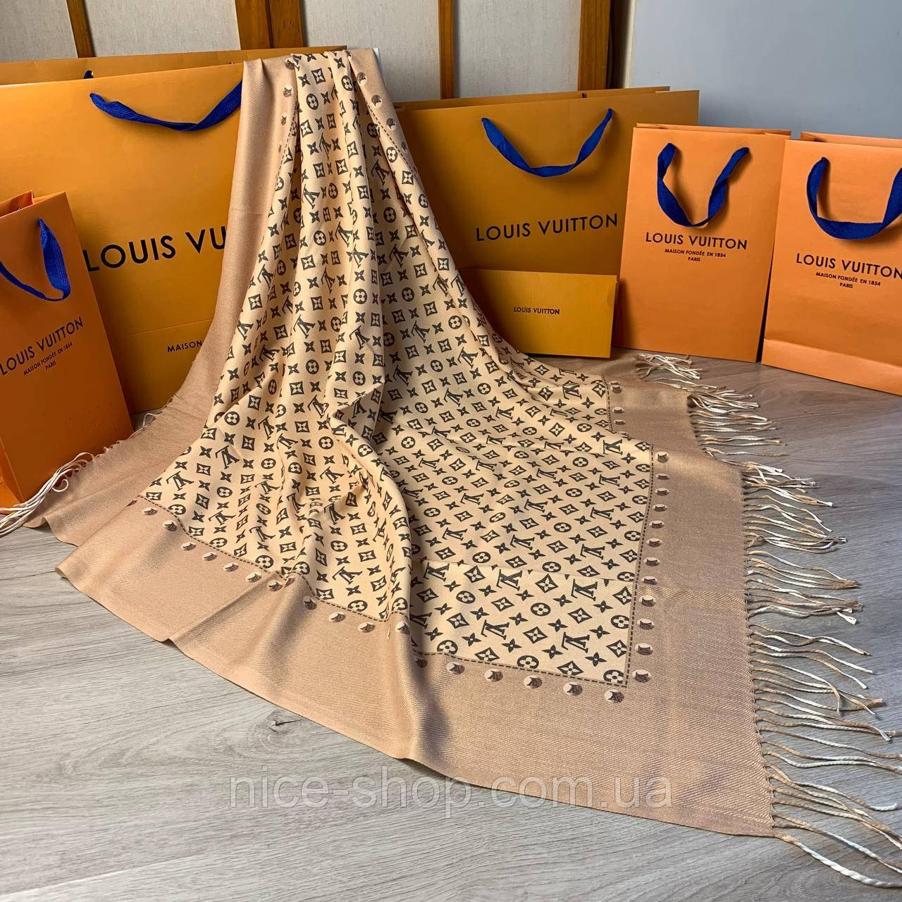 Хустка Louis Vuitton кашемір із бахромою