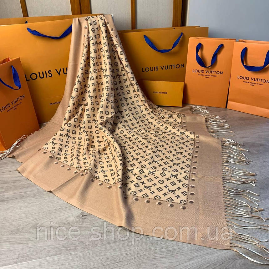 Хустка Louis Vuitton кашемір із бахромою, фото 1