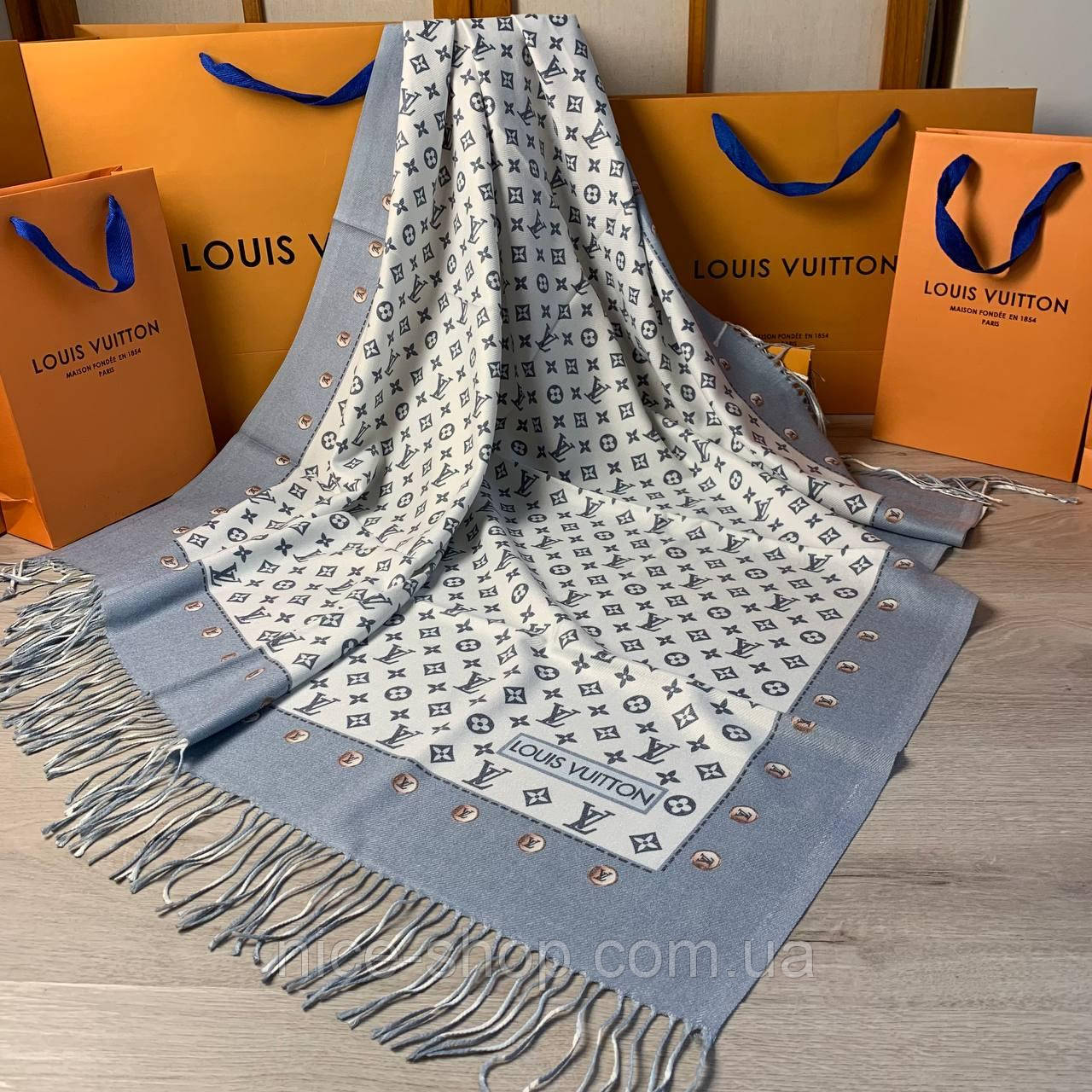 Хустка Louis Vuitton кашемір із бахромою