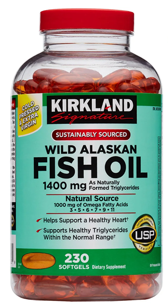 Kirkland Alaska Omega-3 Риб'ячий Жир 1400мг 230 капсул