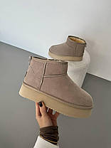 Зимові Жіночі Черевики UGG Classic Ultra Mini Platform Beige / УГГ Класик Ультра Міні Платформ Бежеві, фото 4