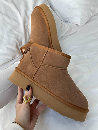 Зимові Жіночі Черевики UGG Classic Ultra Mini Platform Brown / УГГ Класик Ультра Міні Платформ Коричневі, фото 1