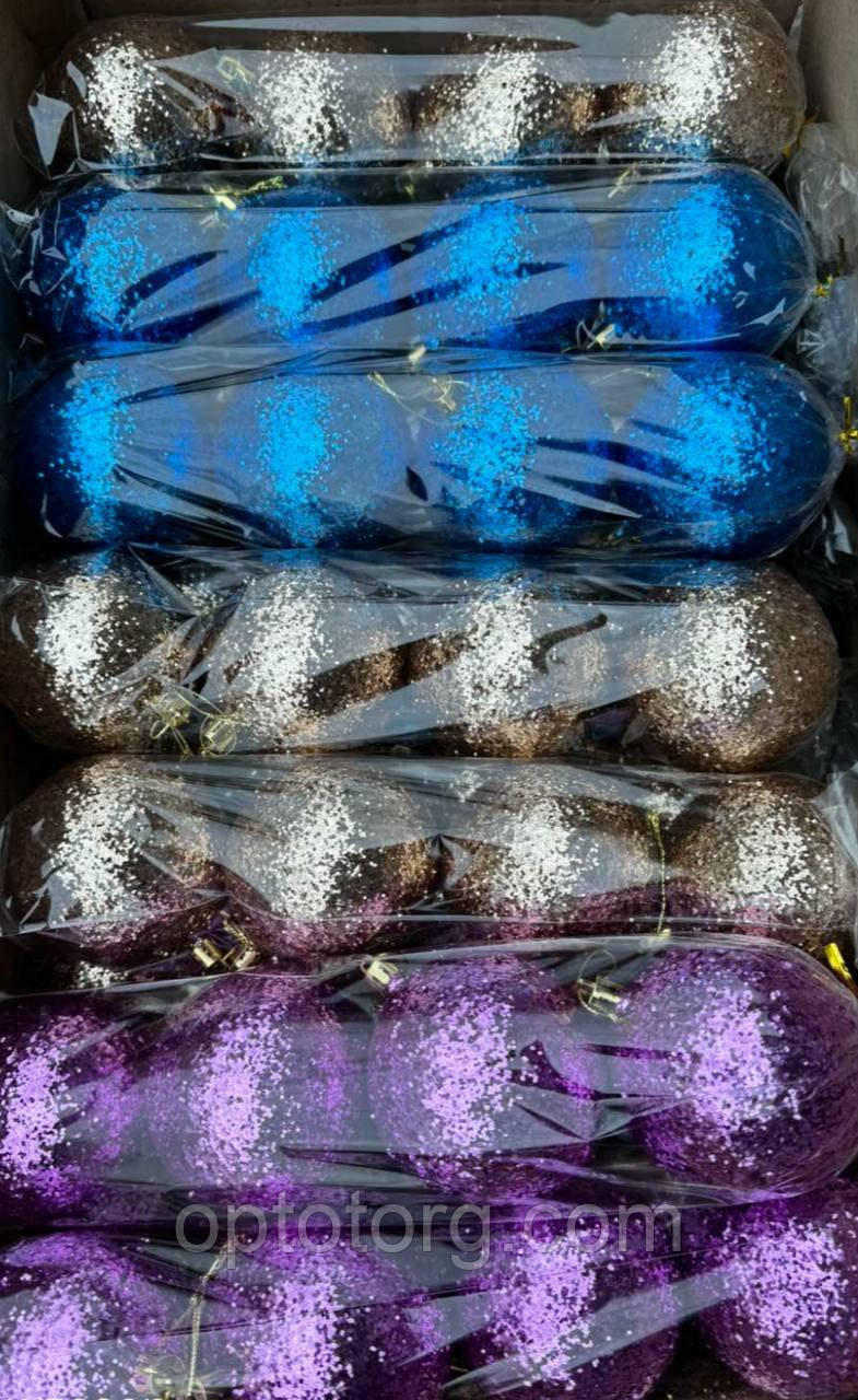 Прикраса на ялинку кульки Блиск лазер 6 см, фото 1