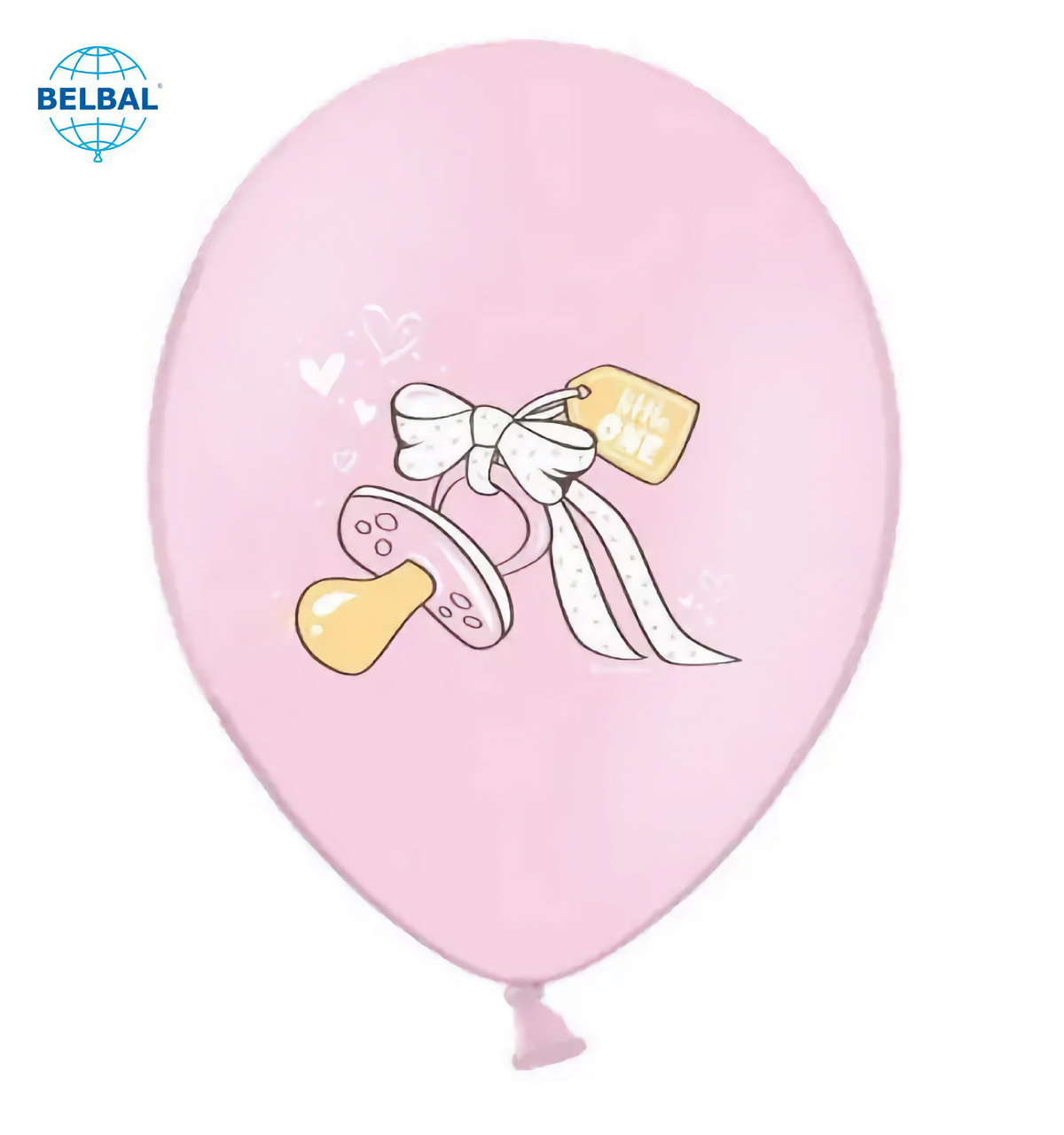 Латексна повітряна куля Belbal рожева Пустушка,12" 30 см, кулі на виписку з пологового будинку