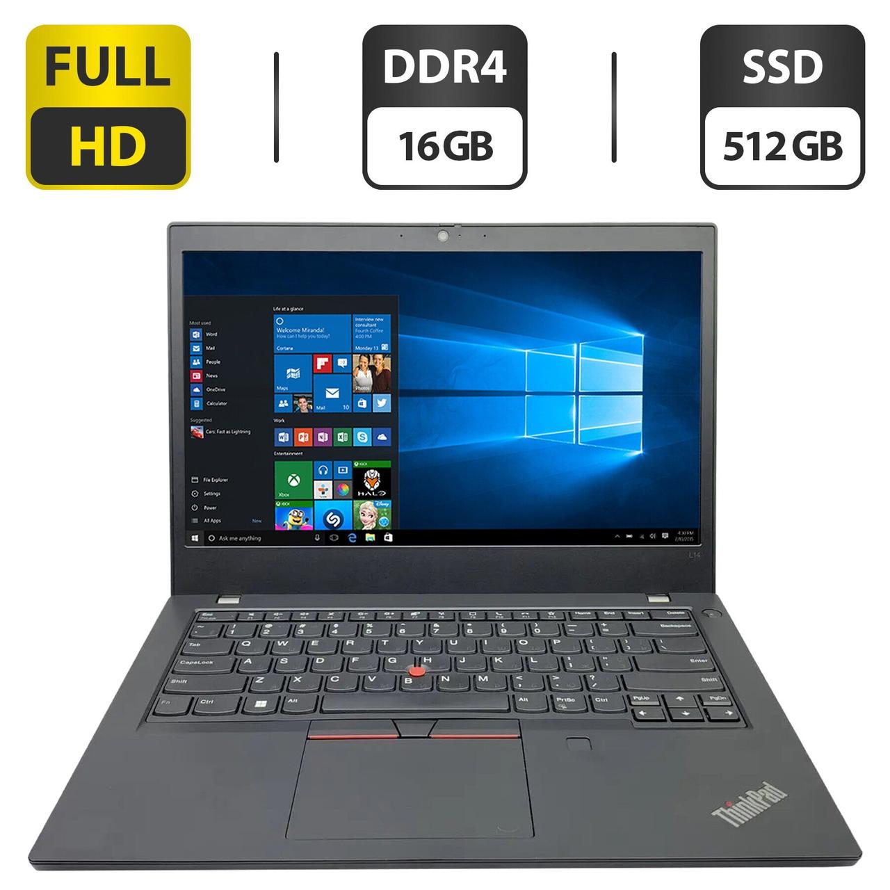 Ультрабук Б-клас Lenovo ThinkPad L14 Gen 2/ 14" (1920x1080)/ Core i5-1145G7/ 16 GB RAM/ 512 GB SSD/ Iris Xe