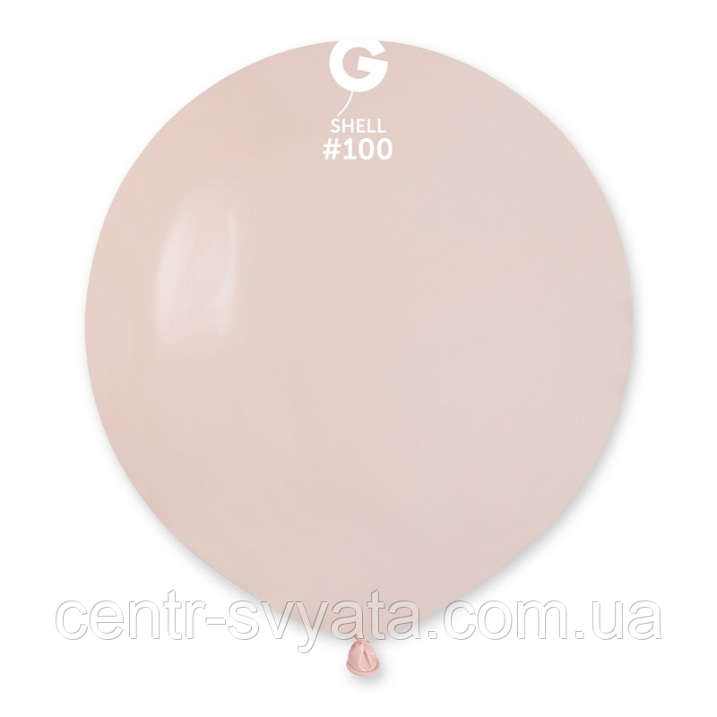 Латексна кулька Gemar 19"(48 см)/ #100 Shell | Пастель мушля (БЕЗ СМУГ)