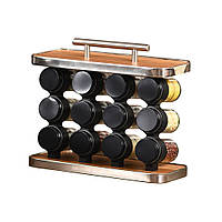 Набір для спецій Stenson Perfect на дерев'яній підставці 12 шт (10356)