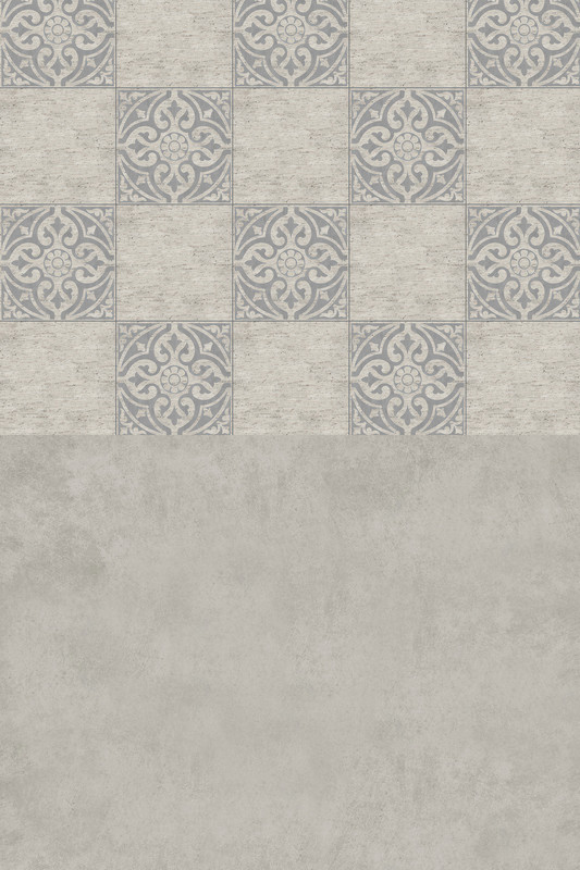 Фон для фотографії вініловий, плиткова декоративна стіна і сіра бетонна підлога, інтер’єр 60×90 см, №57125, фото 1