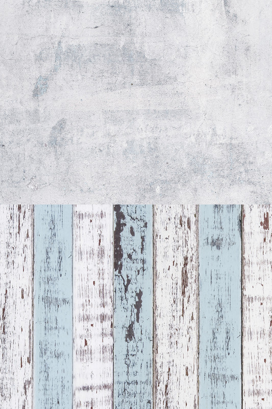 Фотофон вініловий світла потерта стіна і біло-блакитна дерев’яна підлога прованс стиль, 60×90 см, №57042, фото 1