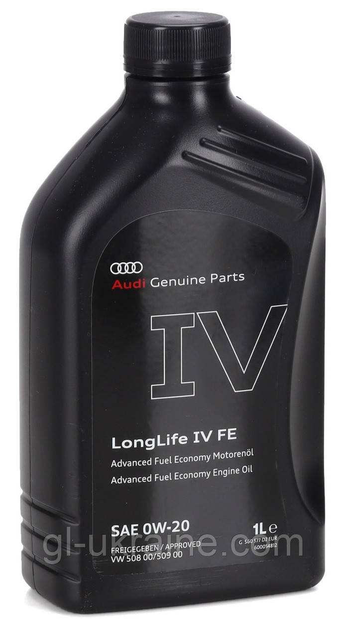 Моторна олива Audi LongLife IV FE 0W-20, 1л (GS60577D2)
