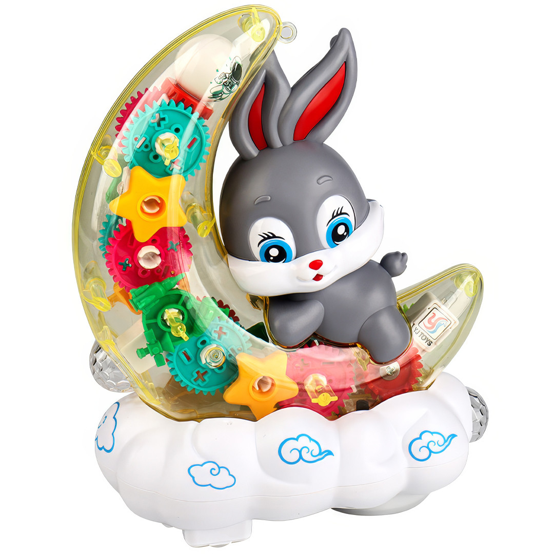 Дитячий музикальний нічник Зайчик на Місяці Moon Rabbit Дитяча іграшка з підсвічуванням та світловими ефектами