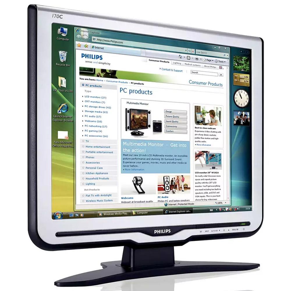 Монітор 17" 1280*1024 Philips 170C8FS VGA DVI сріб.+чорн. бв A- Гар.12міс! #