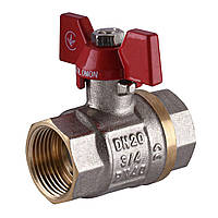 Кран кульовий прямий SOLOMON 3/4″ ВВ метелик червоного кольору PN40 В1007