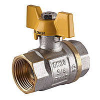 Кран кульовий прямий SOLOMON 3/4″ ВВ метелик жовтого кольору PN40 B1007