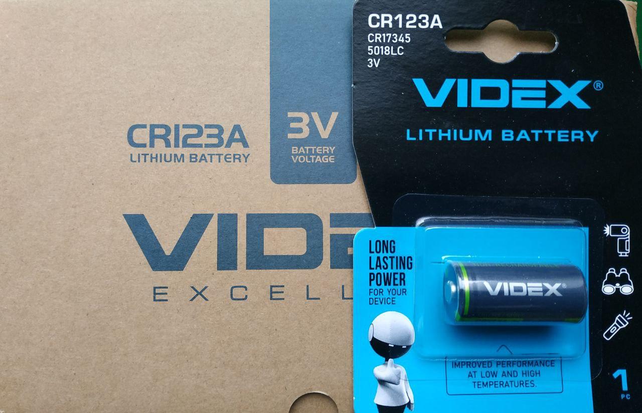 Батарейка літієва Videx CR123A 1шт BLISTER CARD, фото 1