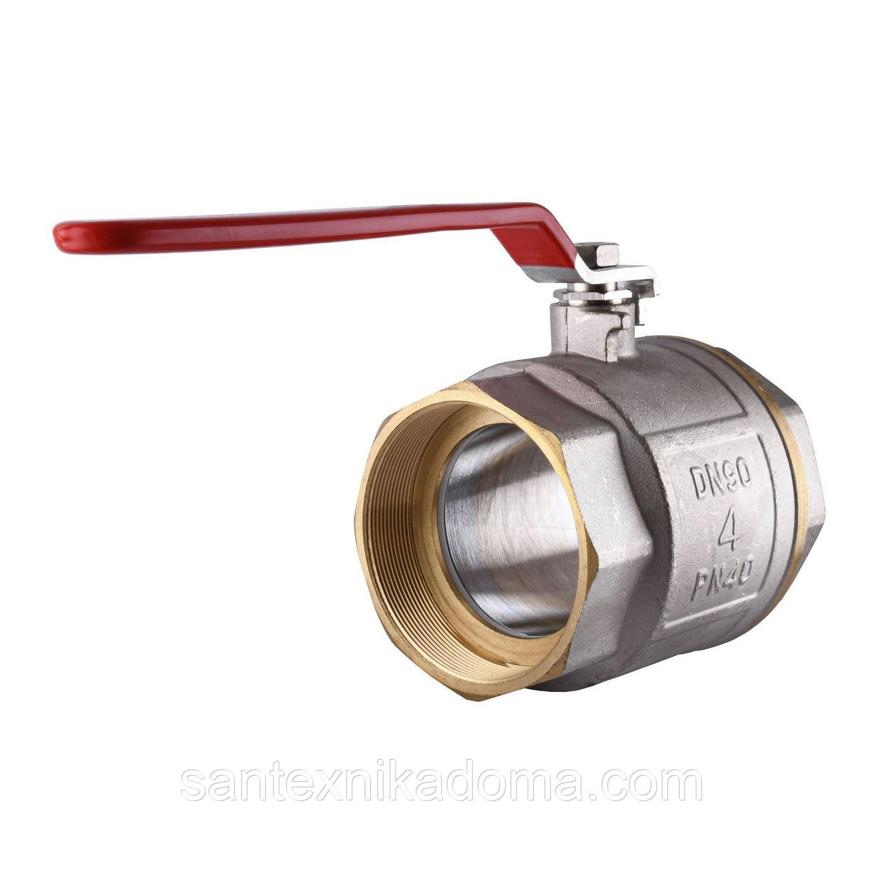 Кран кульовий SOLOMON 4″ ВВ важіль червоного кольору PN40 В1001