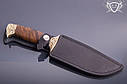 Ніж ручної роботи «Генеральний» 150х36х2.3мм з інструментальної сталі та руків'ям з горіха, фото 6