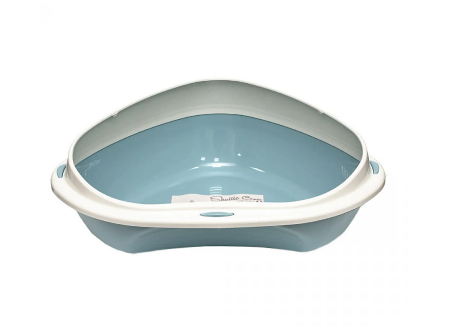 Туалет кутовий для кішок Georplast Shuttle Corner, блакитний, 10536, 58×48×20.5 см, фото 1