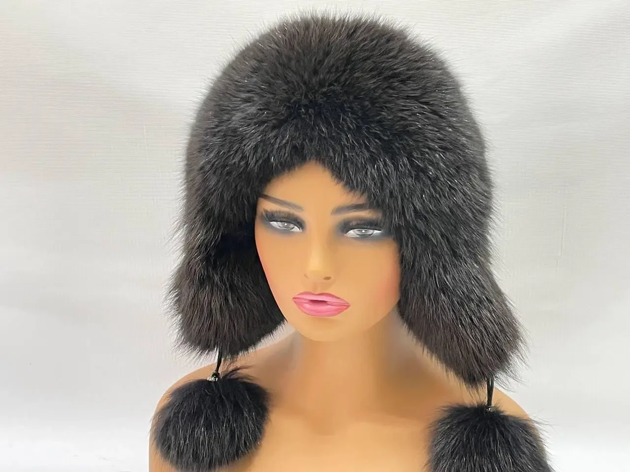 Шапка жіноча з хутра песця "Вушанка", фото 1