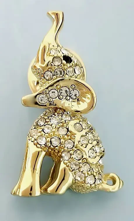 Пін Neoglory. Позолота. Камені: циркон. Довжина: 30 мм. Ширина: 19 мм.