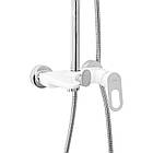 Душова система універсальна Lidz Latwa 1030 на три споживачі (з виливом) (k35) LDLAT1030WHI45427 White, фото 3