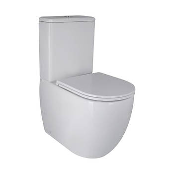 Унітаз-компакт Qtap Robin Ultra Quiet безобідковий із сидінням Soft-close QT13222128AUQ1W