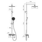 Душова система універсальна Qtap Slavonice на три споживачі (з виливом) QTSLA111CRM45904 Chrome, фото 2