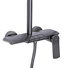 Душова система універсальна Qtap Slavonice на три споживачі (з виливом) QTSLA111GMB45905 Gunmetal Black, фото 3