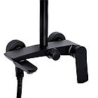 Душова система універсальна Qtap Slavonice на три споживачі (з виливом) QTSLA111BLM45911 Black Matt, фото 3