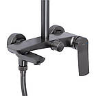 Душова система універсальна Qtap Slavonice на три споживачі (з виливом) QTSLA111GMB45910 Gunmetal Black, фото 3