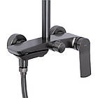 Душова система універсальна Qtap Slavonice на три споживачі (з виливом) QTSLA111GMB45910 Gunmetal Black, фото 4