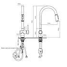 Змішувач для кухні Qtap Rozcesti з висувним виливом з під'єднанням для питної води QTROZ366GMB45939, фото 2