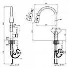 Кран для кухні з висувним виливом Lidz (NKS) 12 32 015FL-8, фото 2