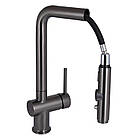 Змішувач для кухні Qtap Rozcesti з висувним виливом з під'єднанням для питної води QTROZ367GMB45942, фото 3