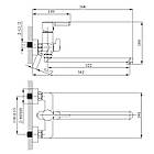 Змішувач для ванни Qtap Cardinal з довгим поворотним виливом (з душовим гарнітуром) QTCAR260CRM45657 Chrome, фото 2