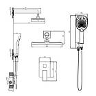 Душова система для душу Qtap Gemini прихованого монтажу на два споживачі QTGEM113CRM45696 CRM, фото 2