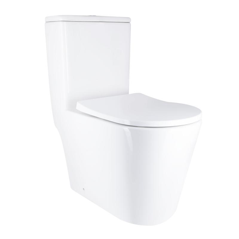 Унітаз-моноблок підлоговий Qtap Swan Ultra Quiet безобідковий із сидінням Soft-Close WHITE QT16226080AW