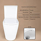 Унітаз-моноблок підлоговий Qtap Swan Ultra Quiet безобідковий із сидінням Soft-Close WHITE QT16226080AW, фото 4