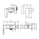 Набір для гігієнічного душу Lidz Kubis 111 Nickel LDKUB111NKS46106 прямокутний, фото 2