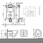 Набір Qtap інсталяція 3 в 1 Nest QT0133M425 з панеллю змиву круглої QT0111M11111SAT + унітаз з сидінням Swan, фото 2