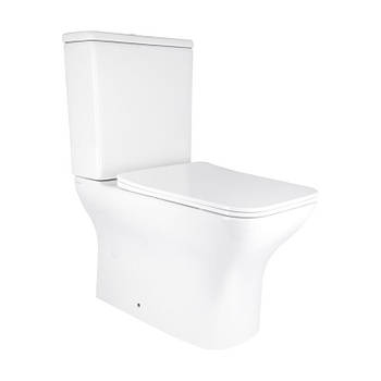 Унітаз підлоговий Qtap Aries Rimless безобідковий із сидінням Soft-close WHITE QT03228302W