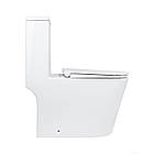 Унітаз-моноблок підлоговий Qtap Kolibri Ultra Quiet безобідковий із сидінням Soft-close WHITE QT10226380W, фото 4