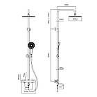 Душова система універсальна Qtap Scorpio термостатична на три споживачі (з виливом) QTSCO112CRM45901, фото 2